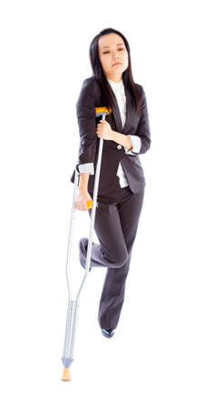 Attractive asian girl in her 30s shot in studio isolated on a white backgroundの写真素材