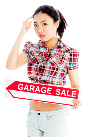 Sexy attractive asian girl country cowgirl outfit posing in studioの写真素材