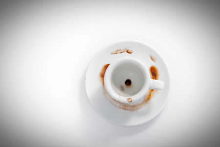 empty espresso cups isolated on a white backgroundの写真素材