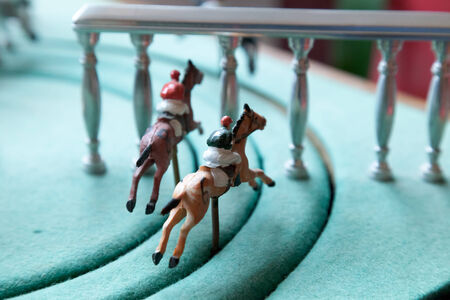 Miniature game of horse raceの写真素材