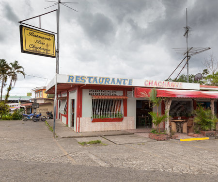 Facade of a restaurant, Costa Rica 2011-05-07 1:24:27 PMのeditorial素材