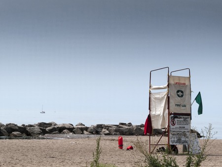 Lifeguard chair on the beach 2009-08-07 1:49:13 PMのeditorial素材