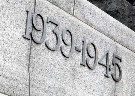 1939-1945 carved on a wall, Ottawa, Ontario, Canada 2012-06-18 2:46:47 PMのeditorial素材