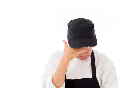 Model in studio isolated on white backgroundの写真素材