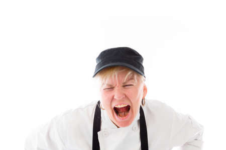 Model in studio isolated on white backgroundの写真素材