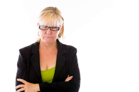 Model in studio isolated on white backgroundの写真素材