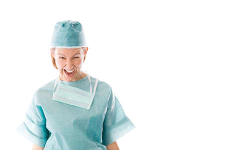 Model in studio isolated on white backgroundの写真素材