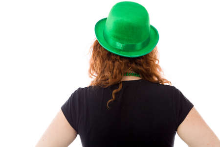 Model in studio isolated on white backgroundの写真素材