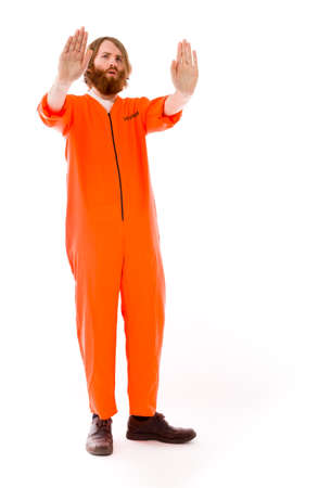 Model in studio isolated on white backgroundの写真素材