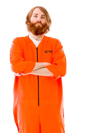 Model in studio isolated on white backgroundの写真素材