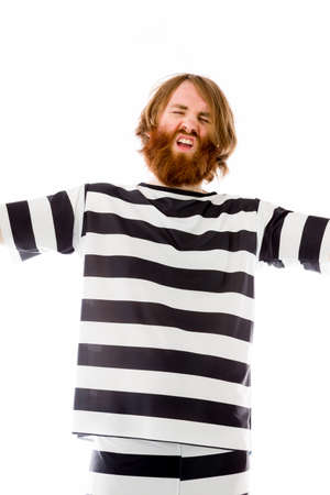 Model in studio isolated on white backgroundの写真素材