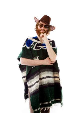 Model in studio isolated on white backgroundの写真素材