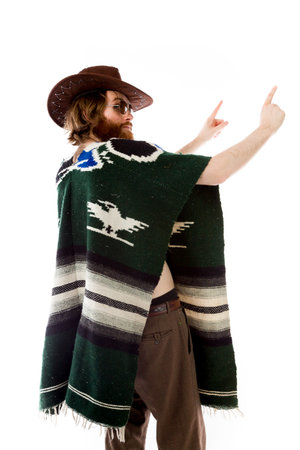 Model in studio isolated on white backgroundの写真素材