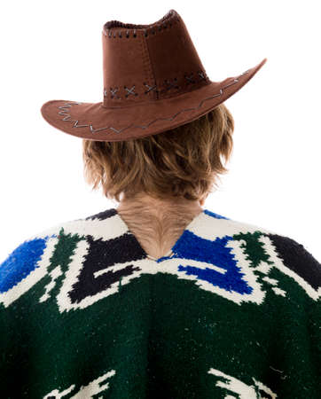 Model in studio isolated on white backgroundの写真素材