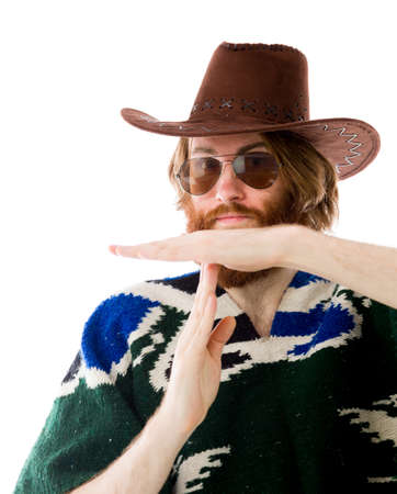 Model in studio isolated on white backgroundの写真素材