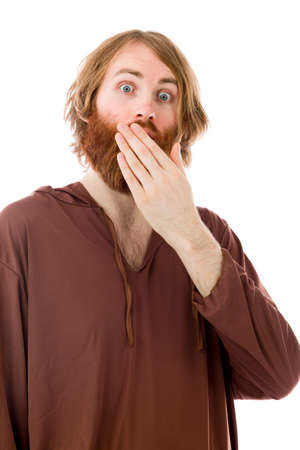 Model in studio isolated on white backgroundの写真素材