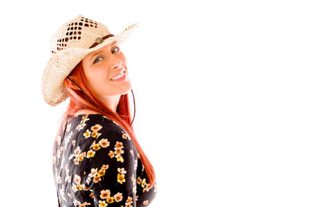 Female Model isolated on white backgroundの写真素材