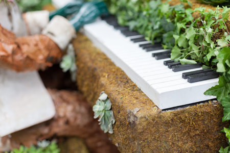 Allan gardens conservatory Christmas piano by garden muses, Toronto, Ontario, Canadaの写真素材