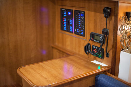 CB radio in a boat\'s control room