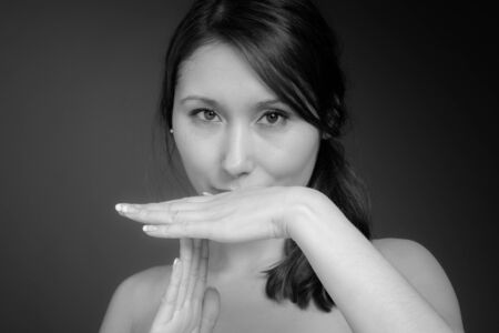 Model isolated need a breakの写真素材