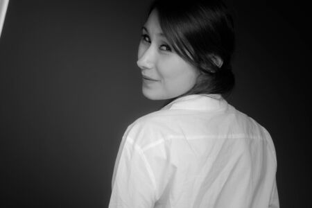 Model isolated turningの写真素材