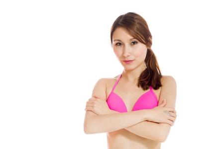 Model successful with arms crossed confidentの写真素材