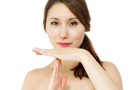 Model isolated need a breakの写真素材