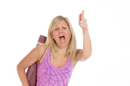 Model angry scolding and pointingの写真素材