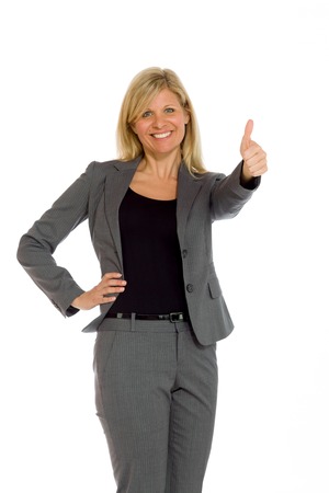 Model isolated thumbs up successの写真素材