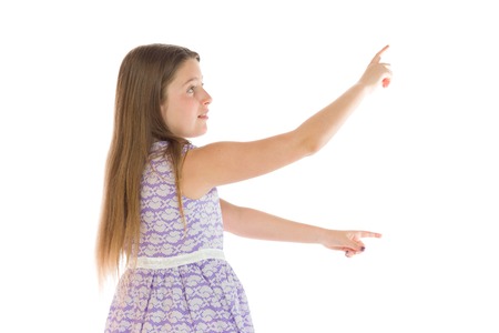 Model isolated pointingの写真素材