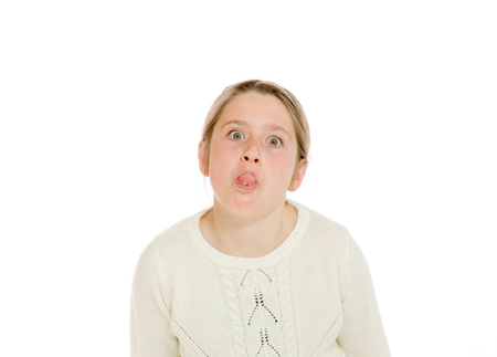 Model isolated sticking tongue outの写真素材