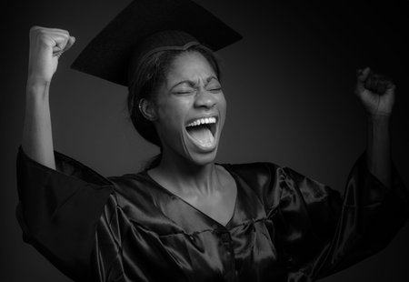 Model isolated cheerful