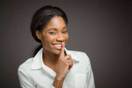 Model isolated with a secretの写真素材