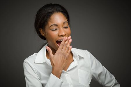 Model tired yawningの写真素材