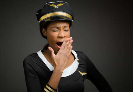 Model tired yawningの写真素材