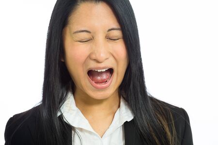 Furious model screamingの写真素材