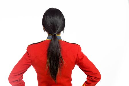 Model isolated showing her backの写真素材