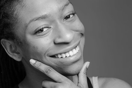 Model isolated confidentの写真素材