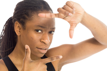 Model isolated framing with fingers