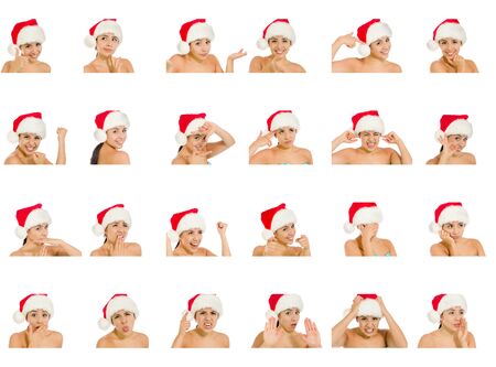 Collage of different facial expressionsの写真素材