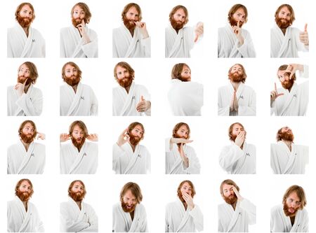 Collage of different facial expressionsの写真素材
