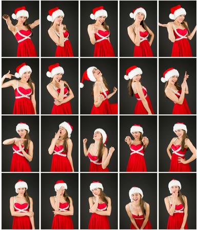 Collage of different facial expressionsの写真素材