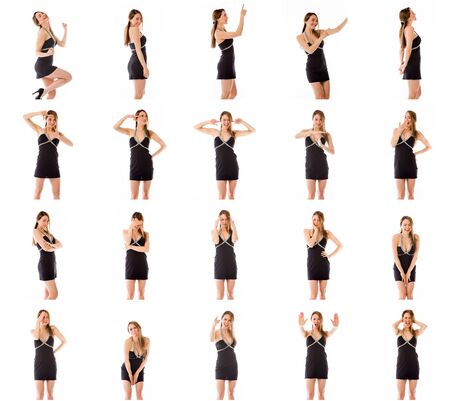 Collage of different facial expressionsの写真素材