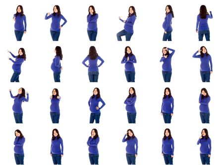 Collage of different facial expressionsの写真素材