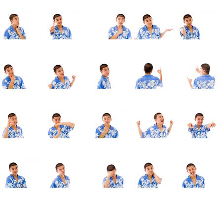 Collage of different facial expressionsの写真素材