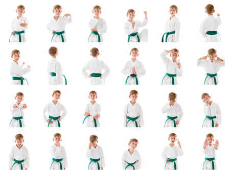 Collage of different facial expressionsの写真素材