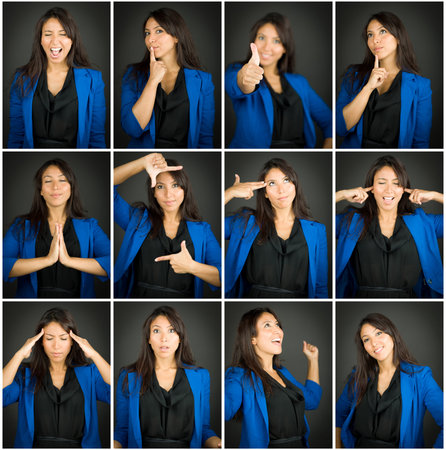 Collage of different facial expressions