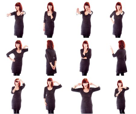 Collage of different facial expressionsの写真素材