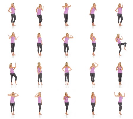 Collage of different facial expressionsの写真素材