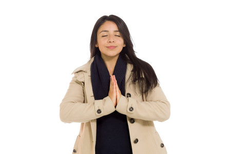 Model isolated praying